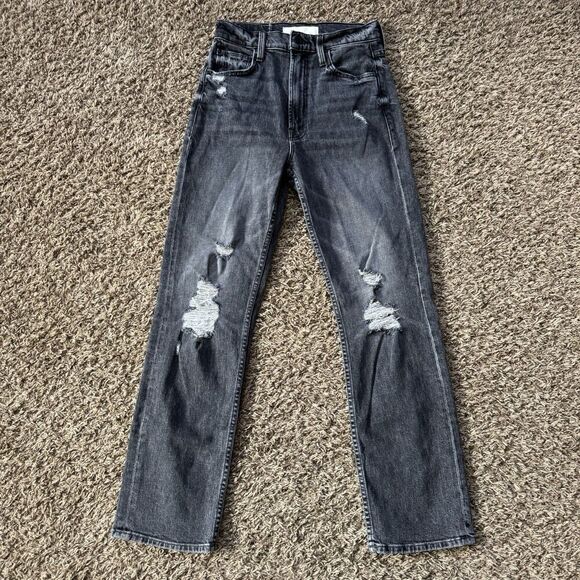 Mother Jeans Superior High Waisted Rider Ankle After Midnight Distressed Size 25